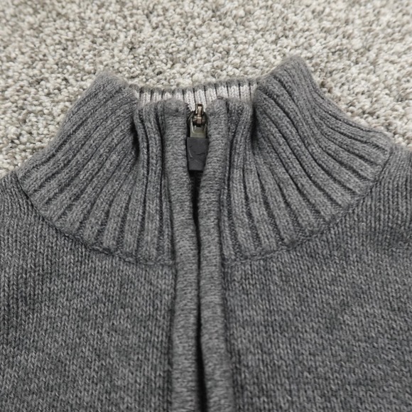 Eddie Bauer Sweater Mens M Gray Full Zip Mock Neck Knit Jacket Outdoor Hiking - Picture 3 of 10